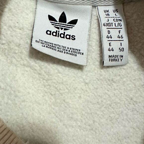 Adidas Tie Dye Splotches Gray Casual Lounge Relaxed Crew Neck Baggy Sweater - Picture 3 of 6